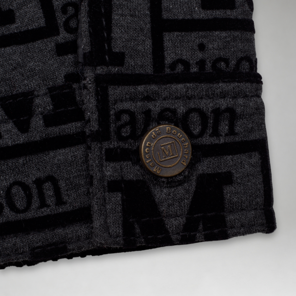 MDB Couture Men's Flocked Monogram Logo Jacket