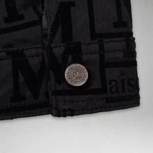 MDB Couture Men's Flocked Monogram Logo Jacket