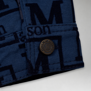 MDB Couture Men's Flocked Monogram Logo Jacket