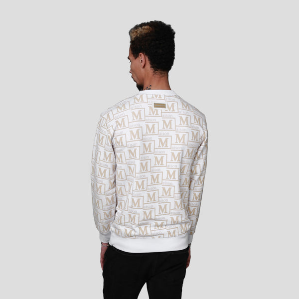 MDB Couture Men's French Terry Monogram Crewneck Sweatshirt