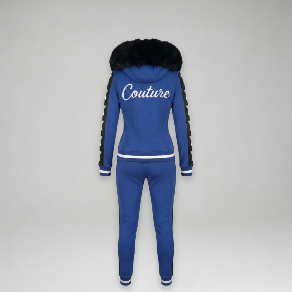 MDB Couture Women's M-Star Fur Hooded Sweatsuit