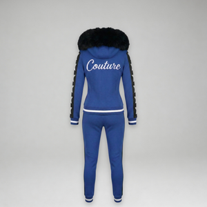 MDB Couture Women's M-Star Fur Hooded Sweatsuit