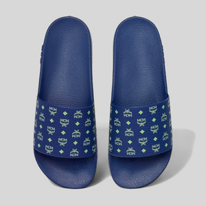 MCM Men's Monogram Print Rubber Slides