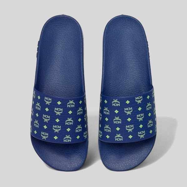 MCM Men's Monogram Print Rubber Slides