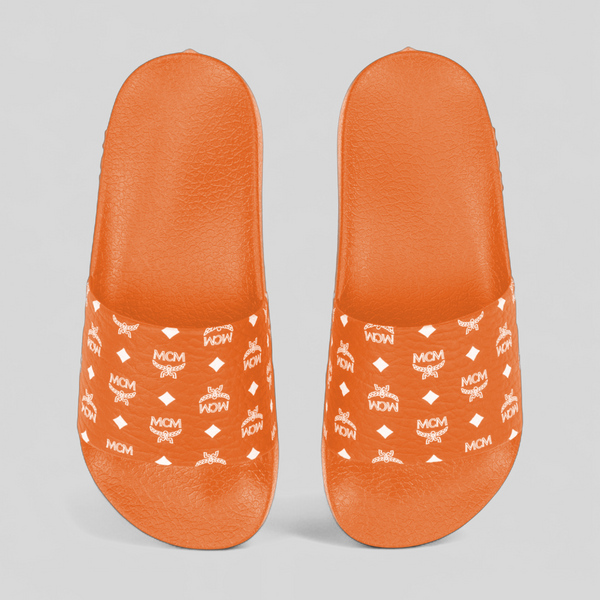 MCM Men's Monogram Print Rubber Slides