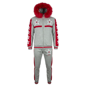 MDB Couture Men's M-Star Fur Hooded Sweatsuit