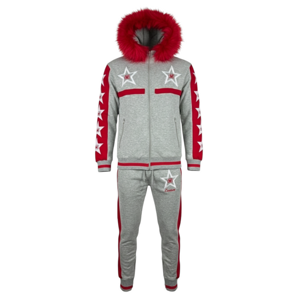 MDB Couture Men's M-Star Fur Hooded Sweatsuit