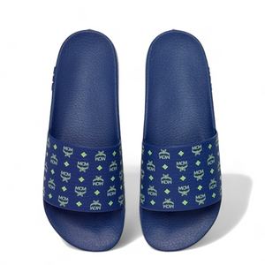 MCM Men's Monogram Print Rubber Slides