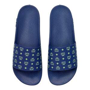 MCM Men's Monogram Print Rubber Slides