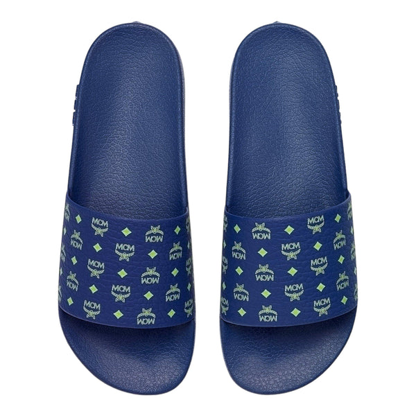 MCM Men's Monogram Print Rubber Slides