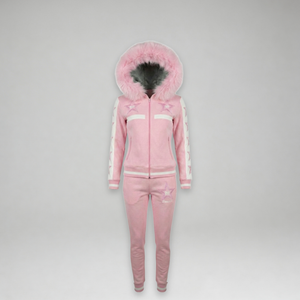 MDB Couture Women's M-Star Fur Hooded Sweatsuit
