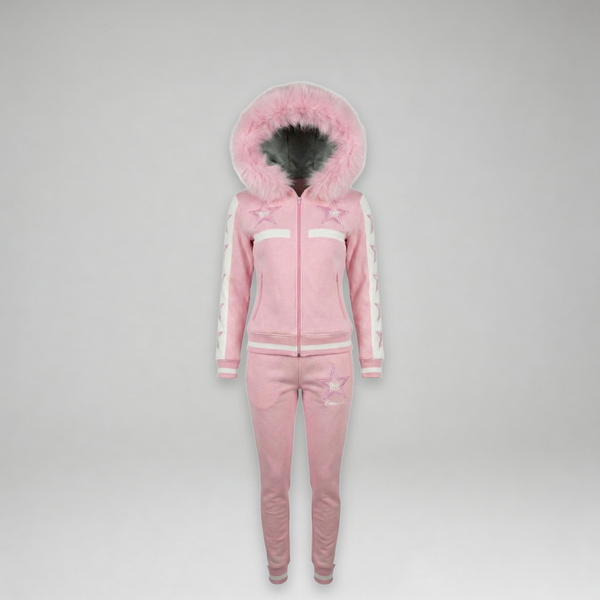 MDB Couture Women's M-Star Fur Hooded Sweatsuit