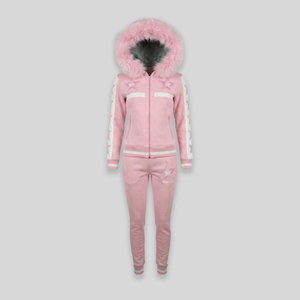 MDB Couture Women's M-Star Fur Hooded Sweatsuit