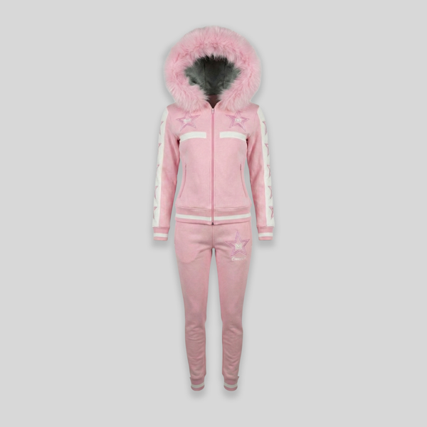 MDB Couture Women's M-Star Fur Hooded Sweatsuit
