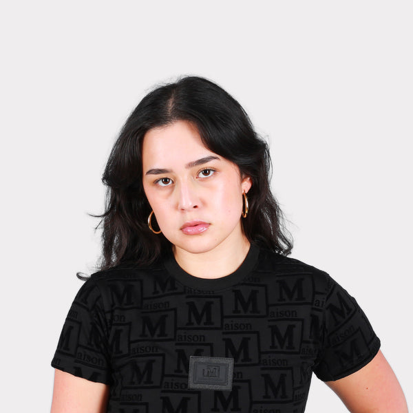 MDB Couture Women's Woven Monogram T-Shirt