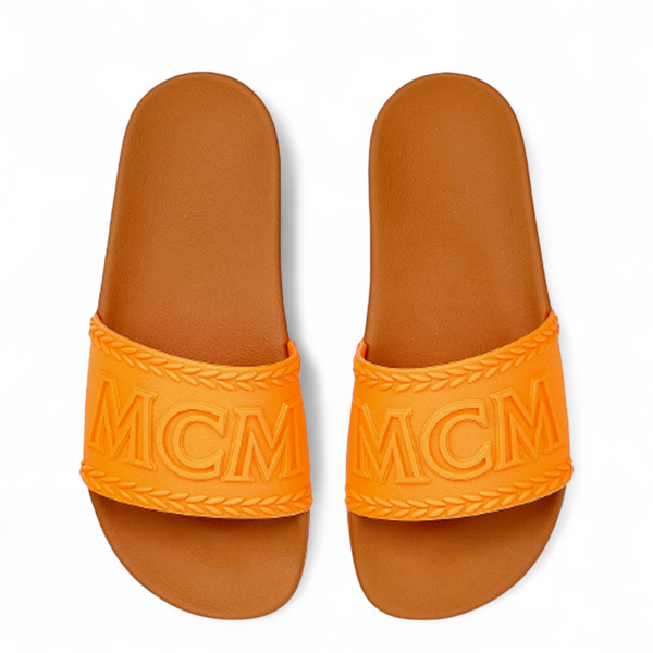 MCM Men's Big Logo Two-Tone Slides