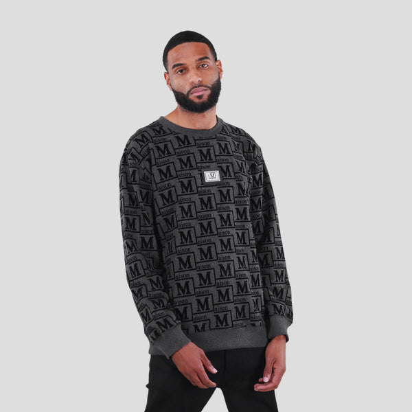 MDB Couture Men's French Terry Monogram Crewneck Sweatshirt
