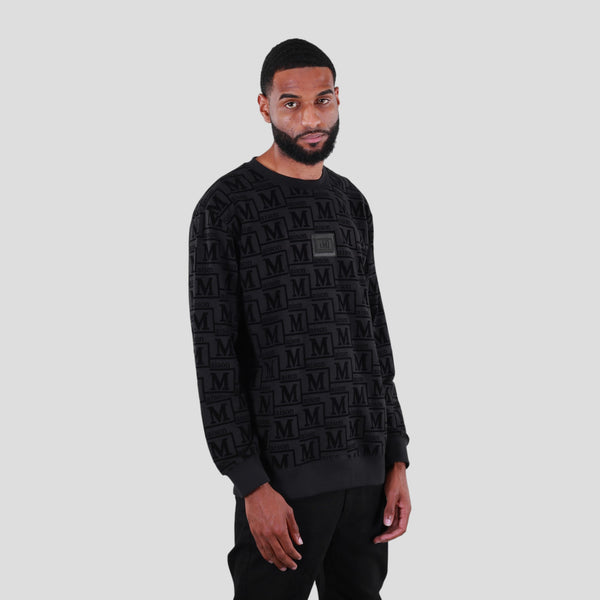 MDB Couture Men's French Terry Monogram Crewneck Sweatshirt
