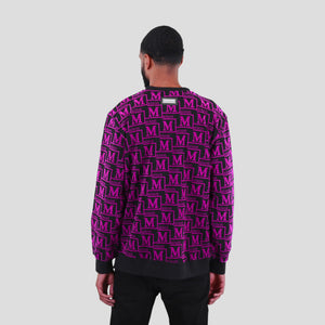 MDB Couture Men's French Terry Monogram Crewneck Sweatshirt