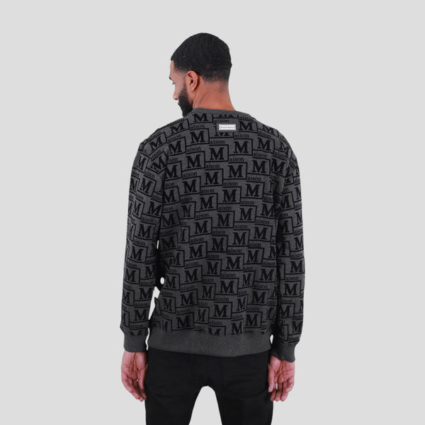 MDB Couture Men's French Terry Monogram Crewneck Sweatshirt