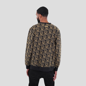 MDB Couture Men's French Terry Monogram Crewneck Sweatshirt