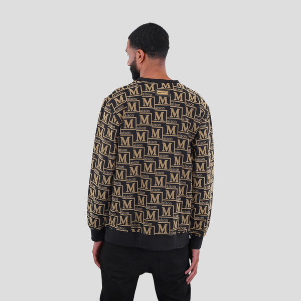 MDB Couture Men's French Terry Monogram Crewneck Sweatshirt