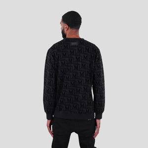 MDB Couture Men's French Terry Monogram Crewneck Sweatshirt