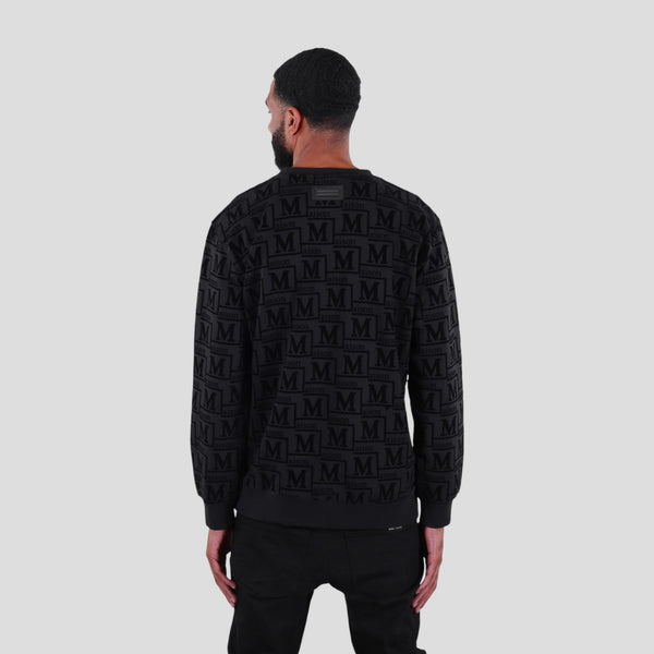 MDB Couture Men's French Terry Monogram Crewneck Sweatshirt