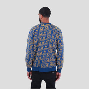 MDB Couture Men's French Terry Monogram Crewneck Sweatshirt