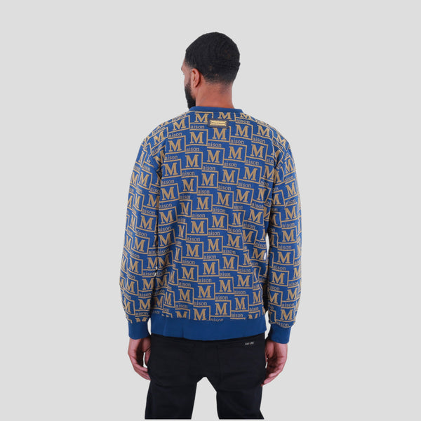 MDB Couture Men's French Terry Monogram Crewneck Sweatshirt