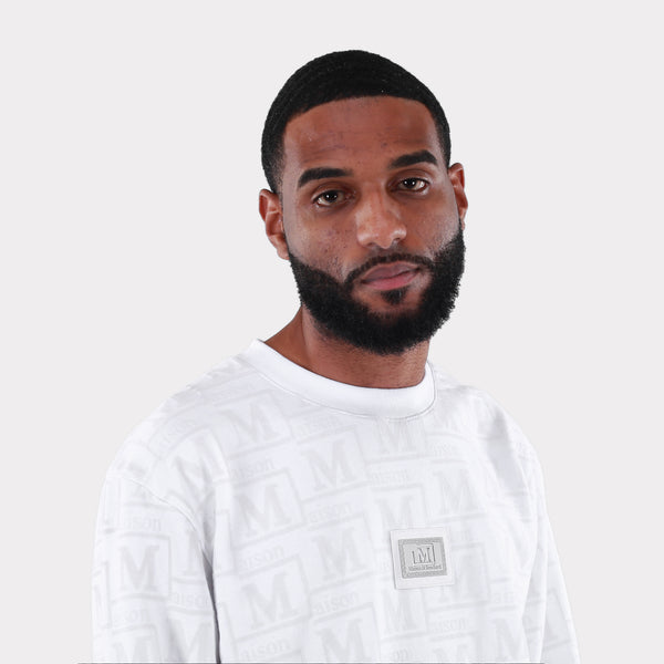 MDB Couture Men's French Terry Monogram Crewneck Sweatshirt
