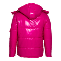 MDB Brand Men's Arctic Puffer Coat in Neon Pink