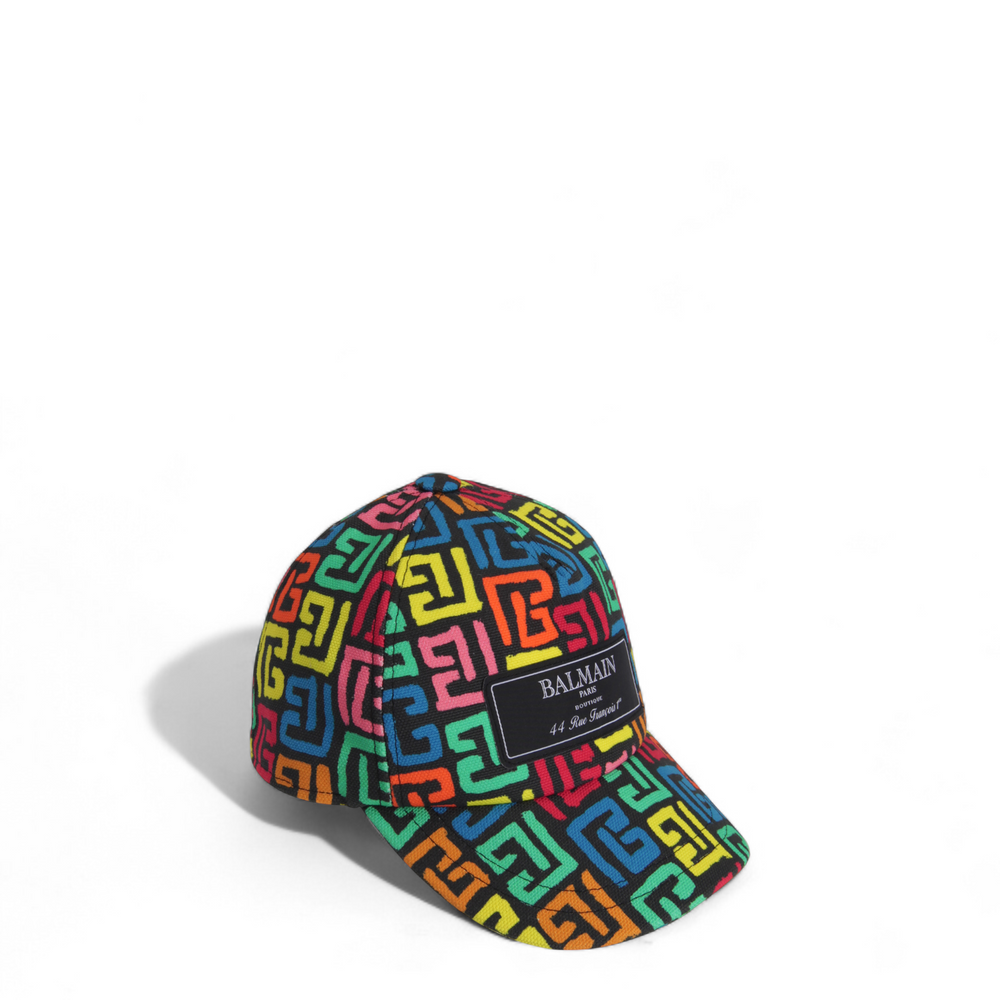 Balmain Kids Monogram Logo Baseball Cap