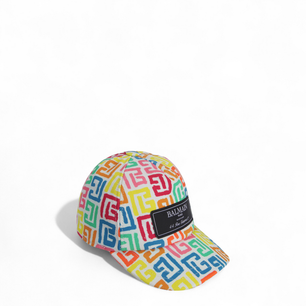 Balmain Kids Monogram Logo Baseball Cap