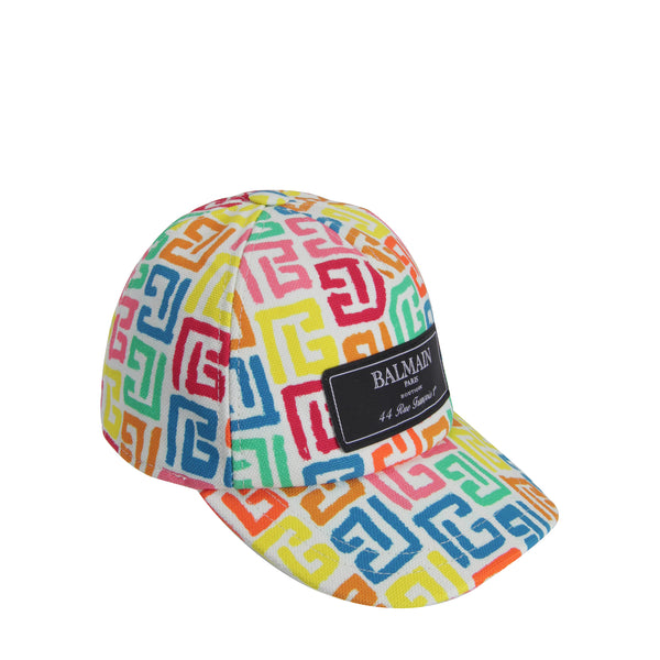 Balmain Kids Monogram Logo Baseball Cap