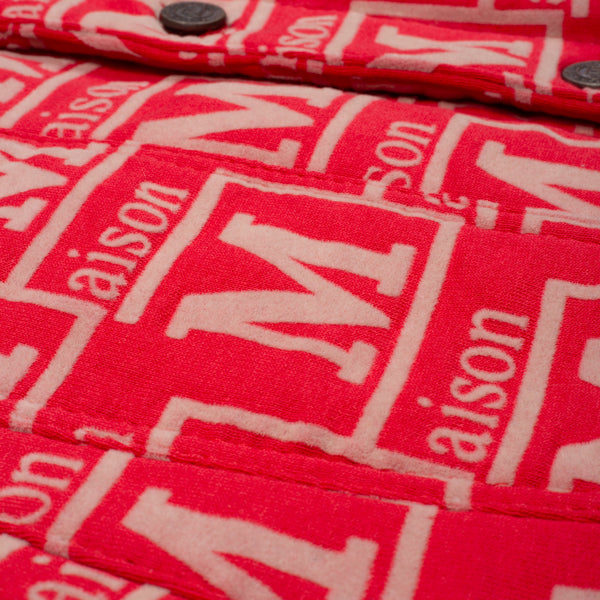 MDB Couture Men's Flocked Monogram Logo Jacket