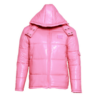 MDB Brand Men's Arctic Puffer Coat in Light Pink