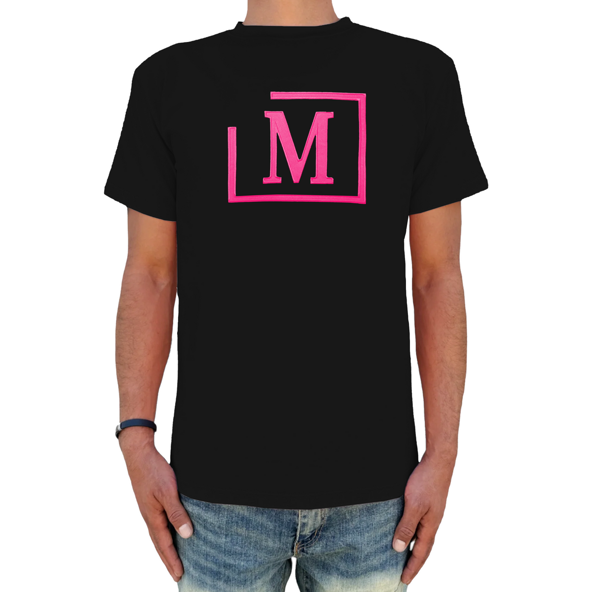 MDB Brand Men's Classic M Embroidered Logo Tee - Neon