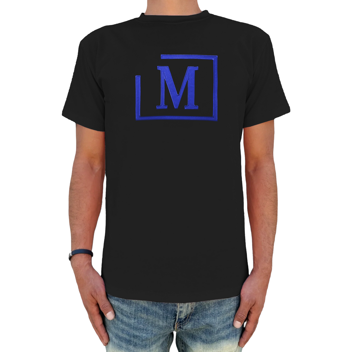 MDB Brand Men's Classic M Embroidered Logo Tee - Black