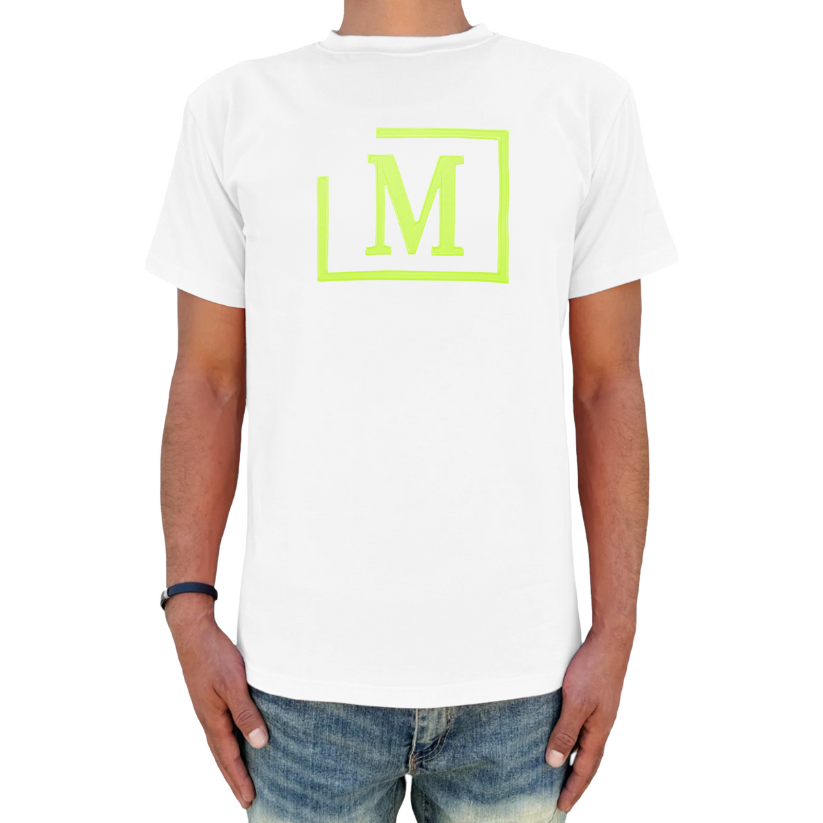 MDB Brand Men's Classic M Embroidered Logo Tee - Neon