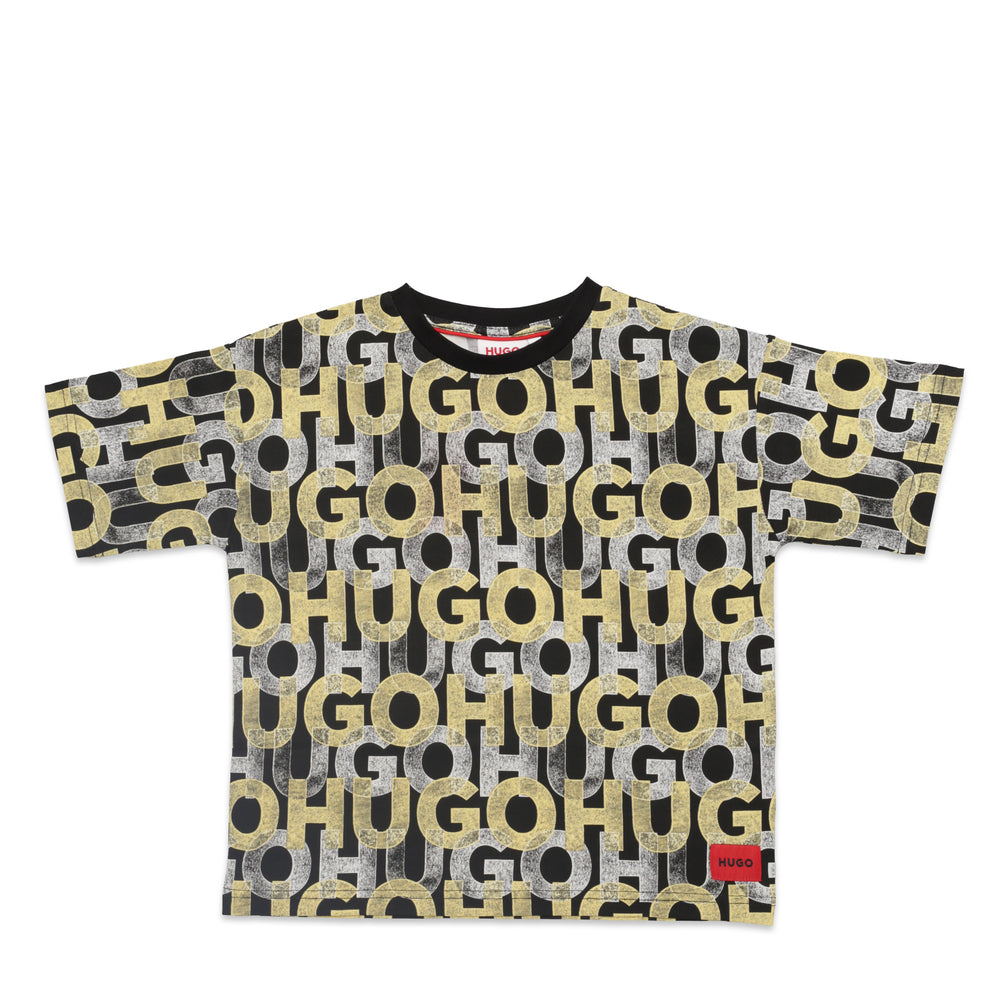 Hugo Boss Kids All-Over Print Text Logo T-Shirt