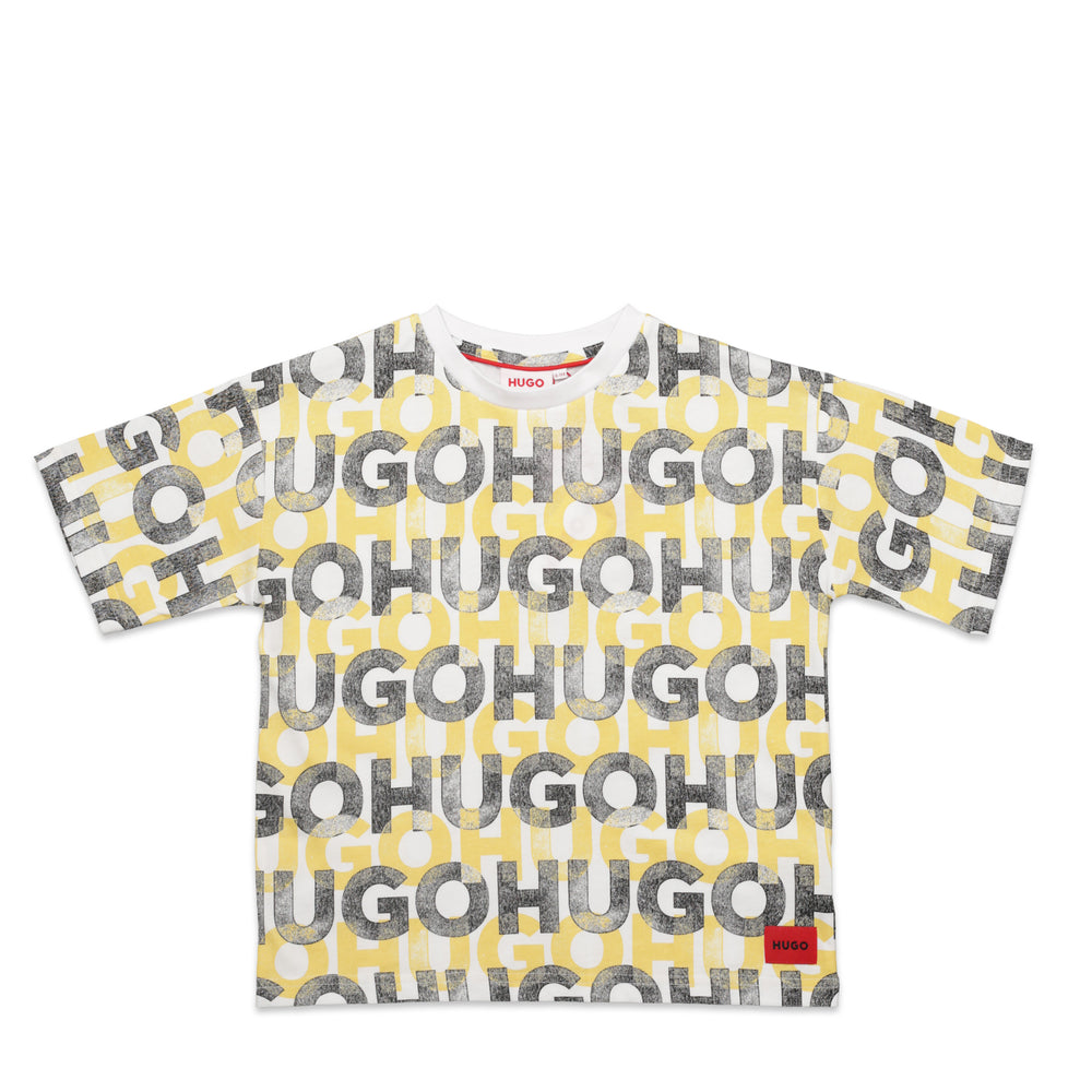 Hugo Boss Kids All-Over Print Text Logo T-Shirt