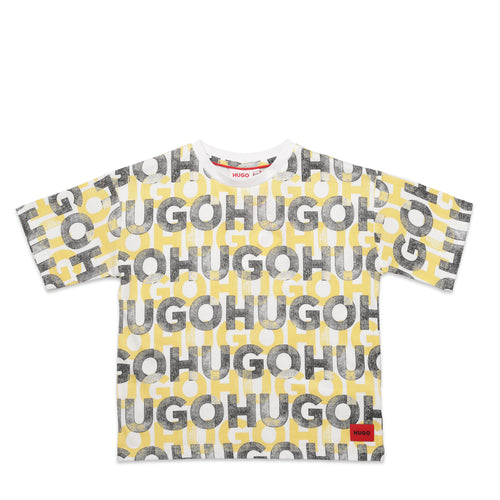 Hugo Boss Kids All-Over Print Text Logo T-Shirt