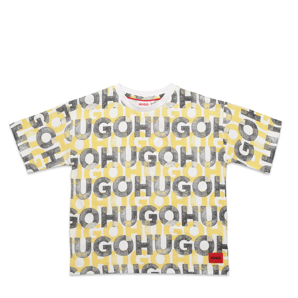 Hugo Boss Kids All-Over Print Text Logo T-Shirt
