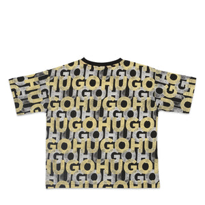 Hugo Boss Kids All-Over Print Text Logo T-Shirt