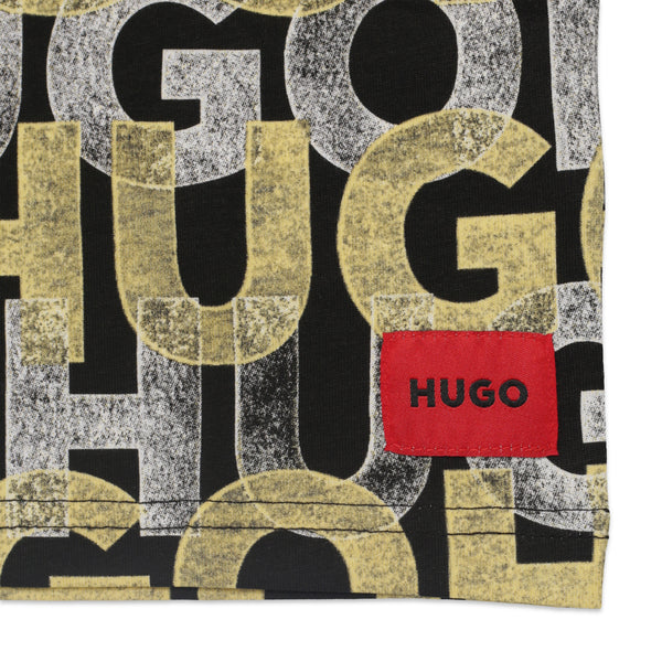Hugo Boss Kids All-Over Print Text Logo T-Shirt