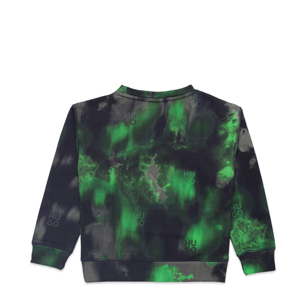 Hugo by Hugo Boss Kids Color Dyed All Over Print Crewneck Sweatshirt