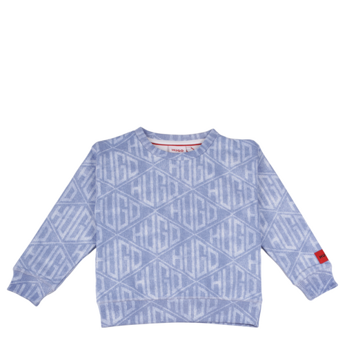 Hugo by Hugo Boss Kids All Over Print Logo Crewneck Sweatshirt