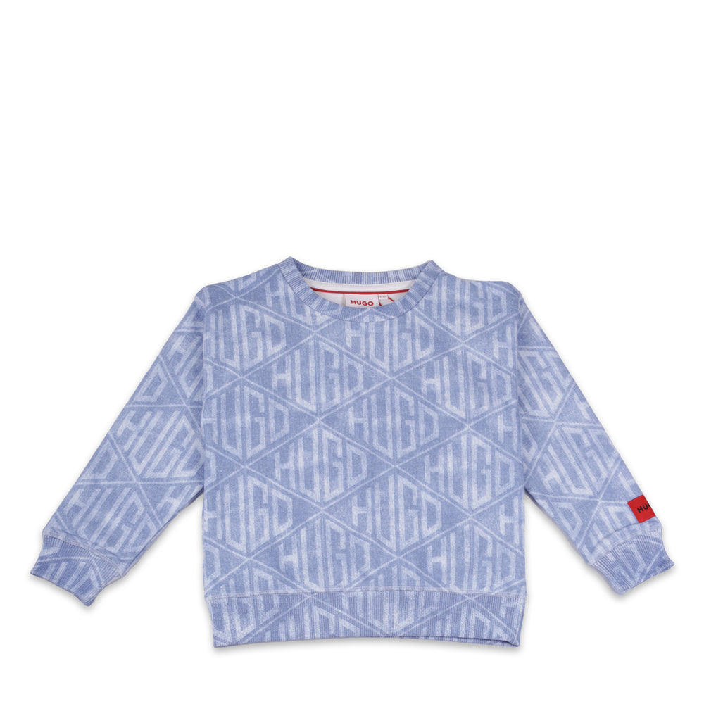 Hugo by Hugo Boss Kids All Over Print Logo Crewneck Sweatshirt