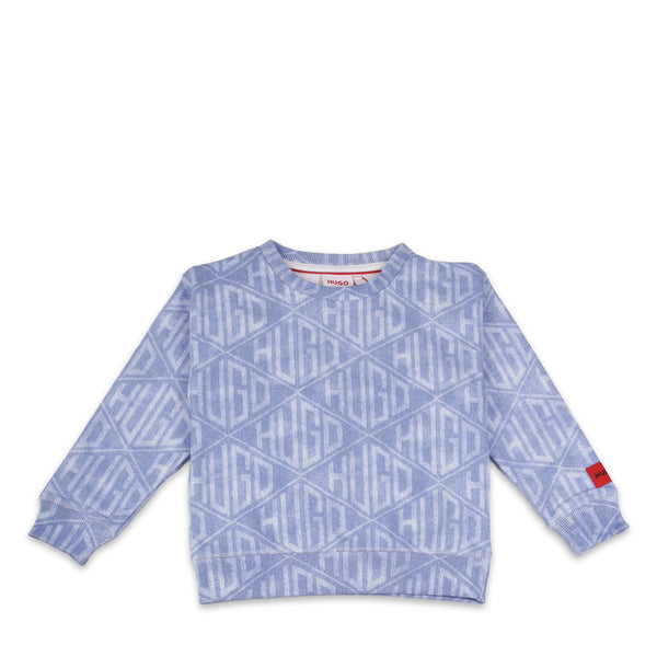 Hugo by Hugo Boss Kids All Over Print Logo Crewneck Sweatshirt